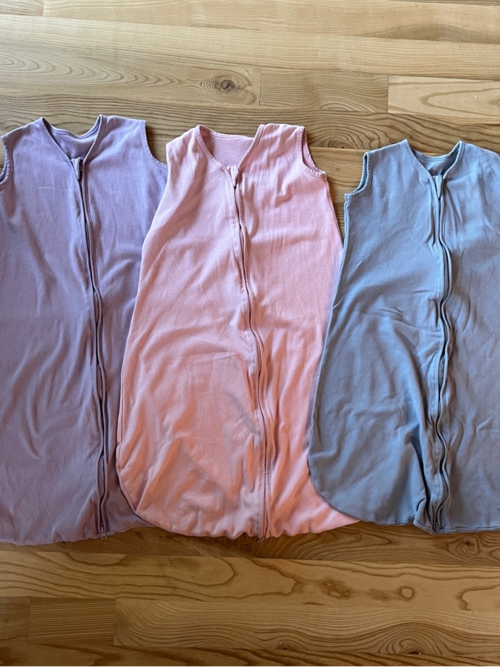 Sleeveless Zip Sleep Sacks 12-18 Month in Lavender, Pink & Gray